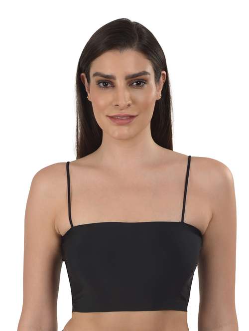 black solid bralette bra - 18138470 - Standard Image - 0