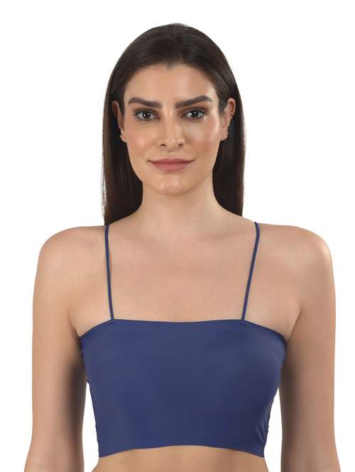 blue solid bralette bra - 18138472 -  Standard Image - 0