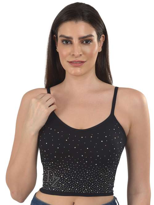 black solid bralette bra - 18138484 -  Standard Image - 0