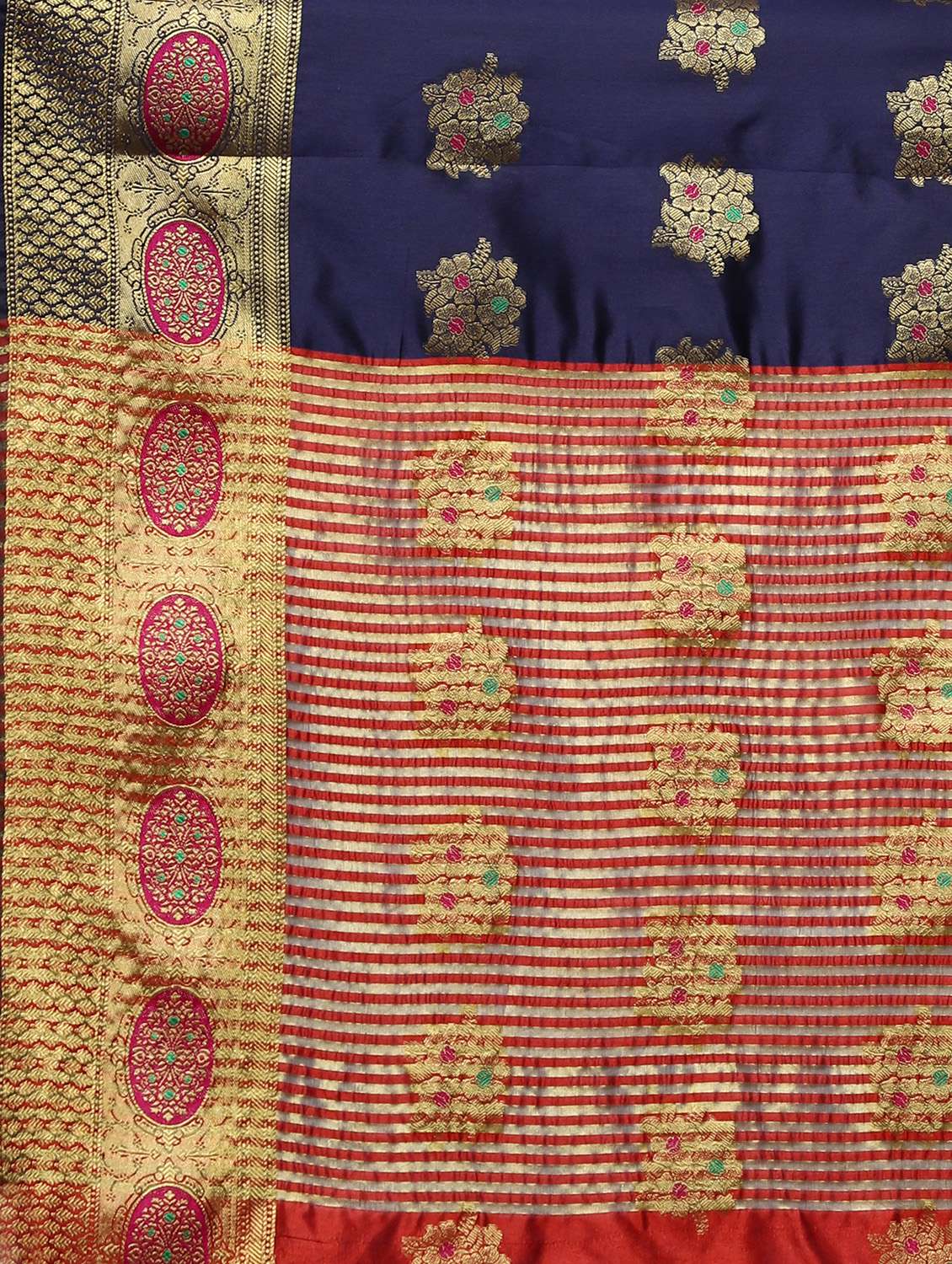 zari work woven saree with blouse - 18139825 - Standard Image - 3