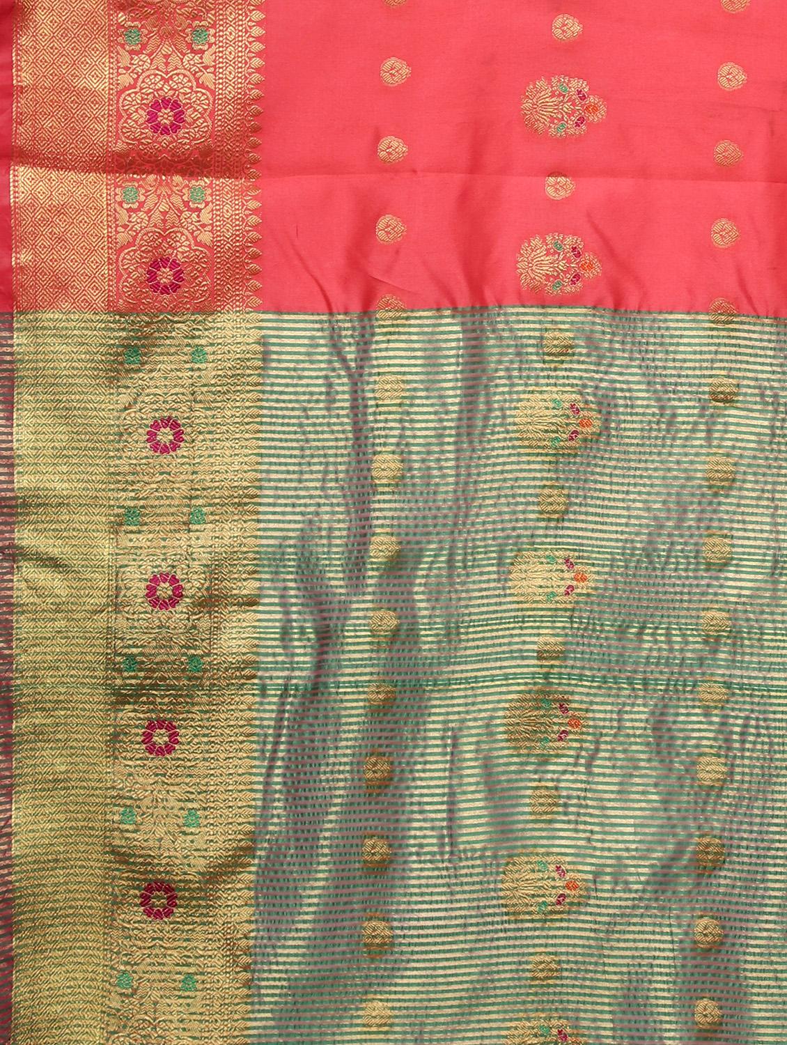 zari work woven saree with blouse - 18139834 - Standard Image - 3