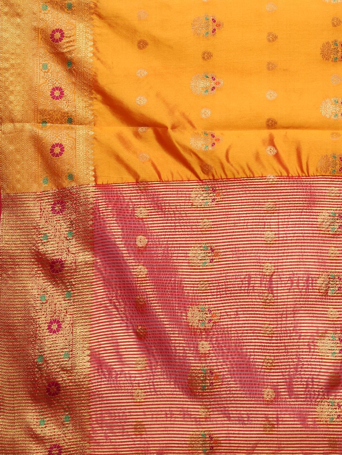 zari work woven saree with blouse - 18139835 - Standard Image - 3