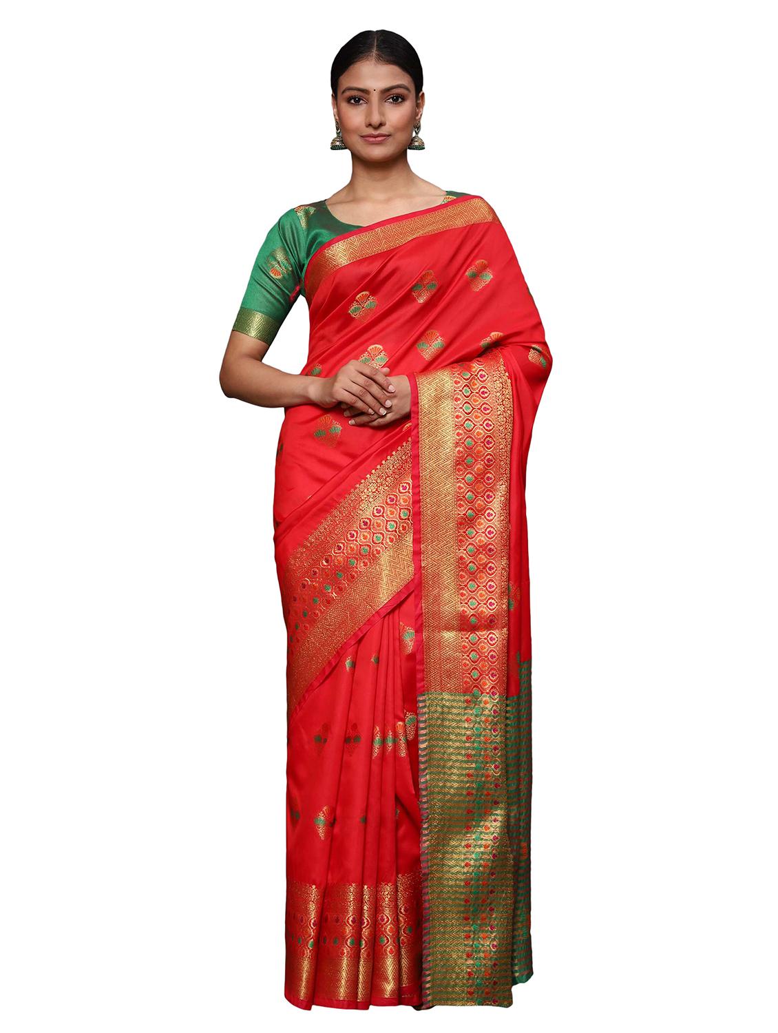 zari work woven saree with blouse - 18139851 - Zoom Image - 0