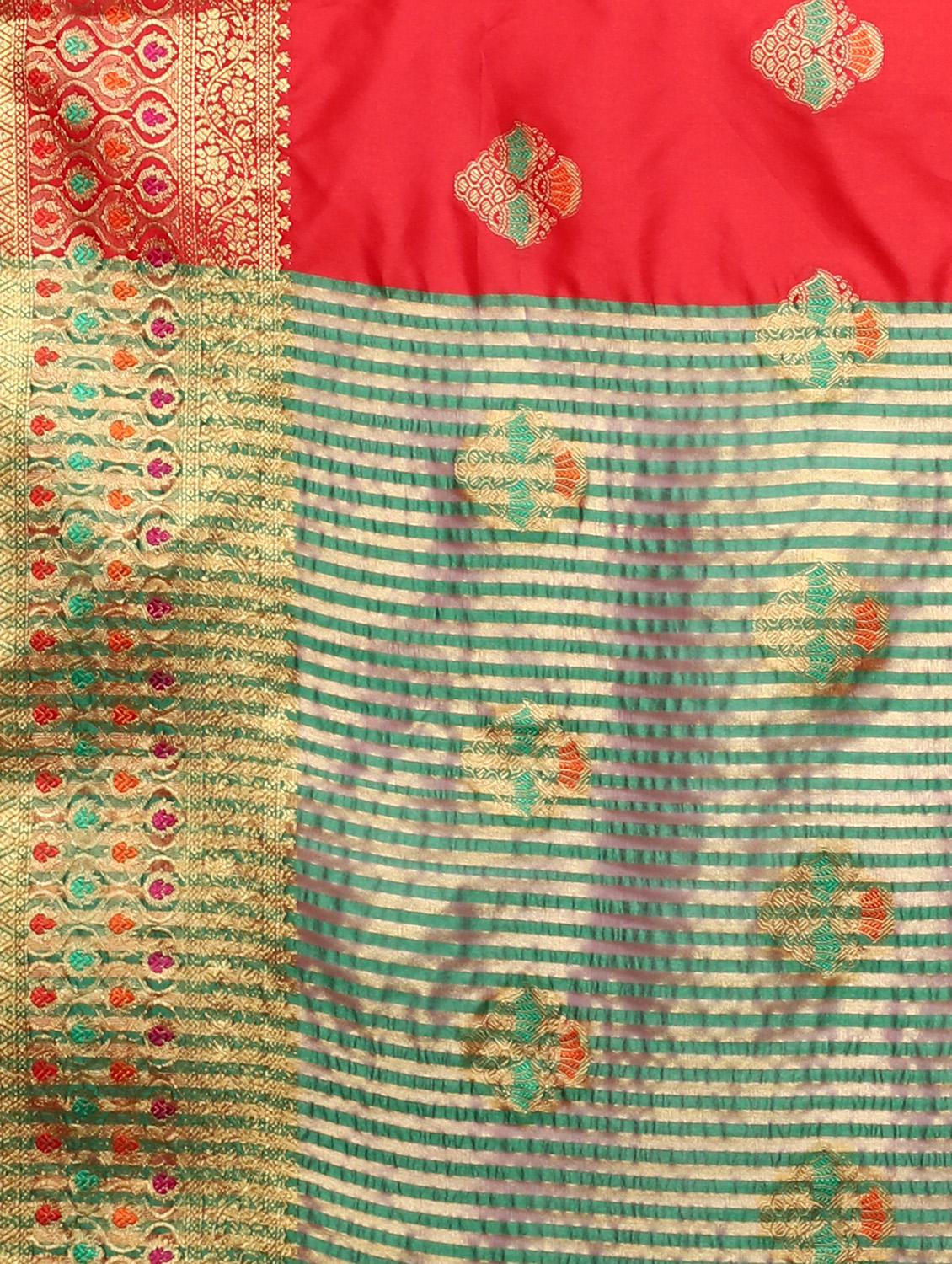 zari work woven saree with blouse - 18139851 - Standard Image - 3