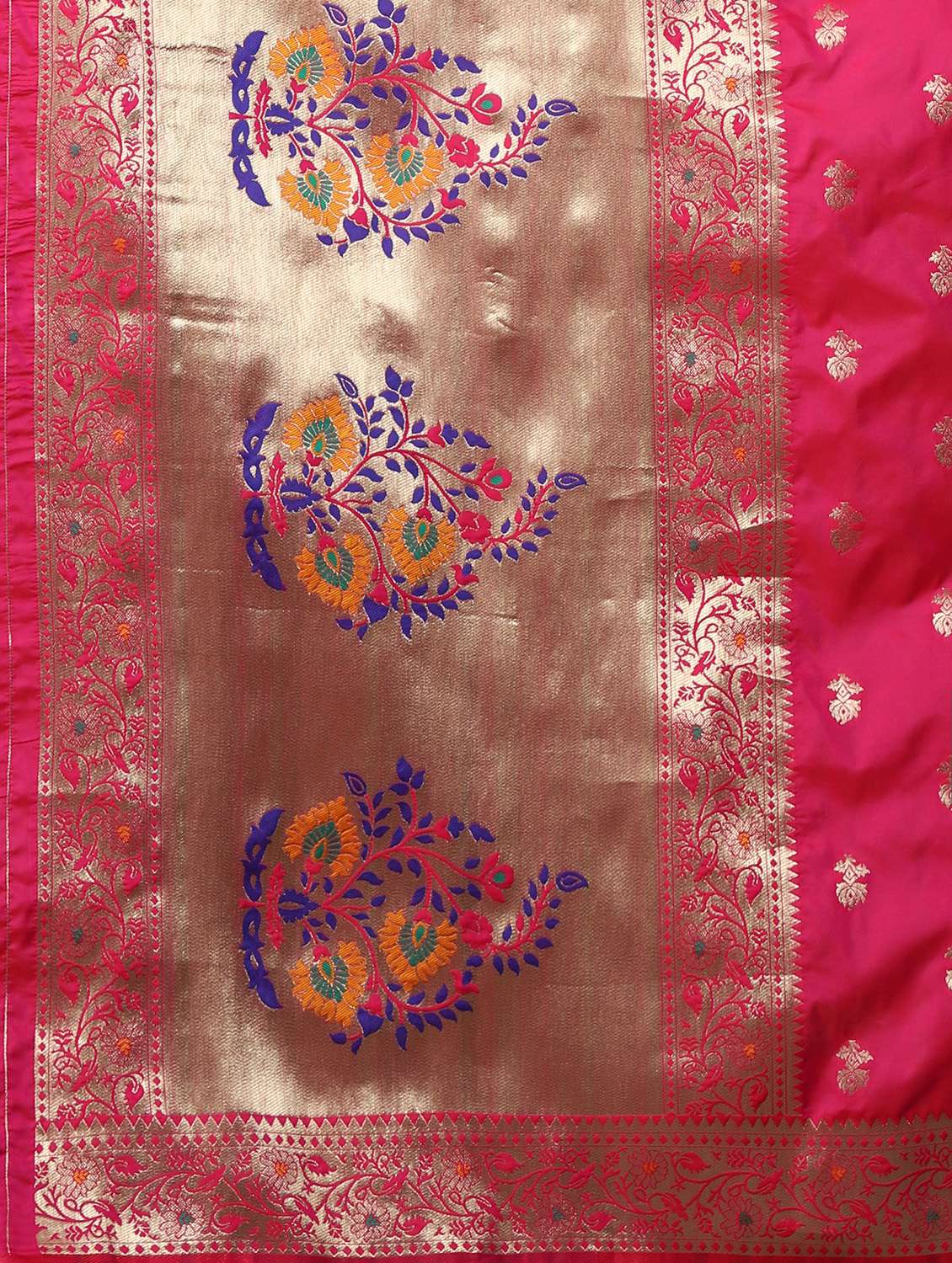 zari work woven saree with blouse - 18139852 - Standard Image - 3