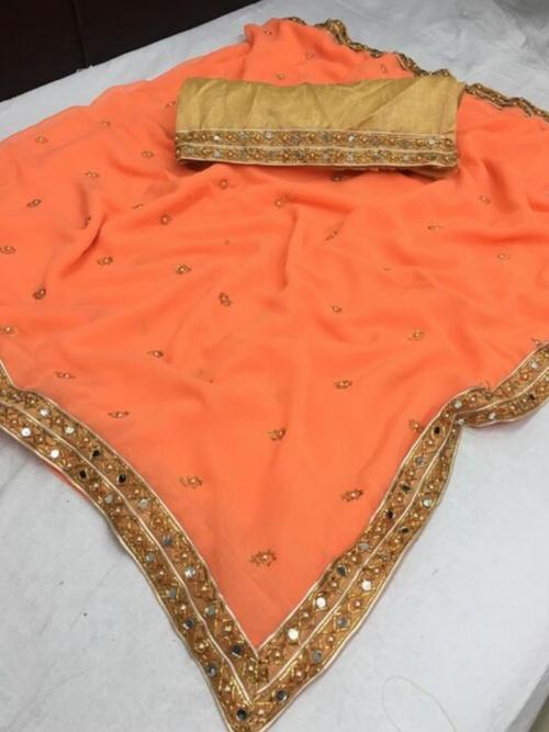 orange cotton saree - 18141119 - Standard Image - 0