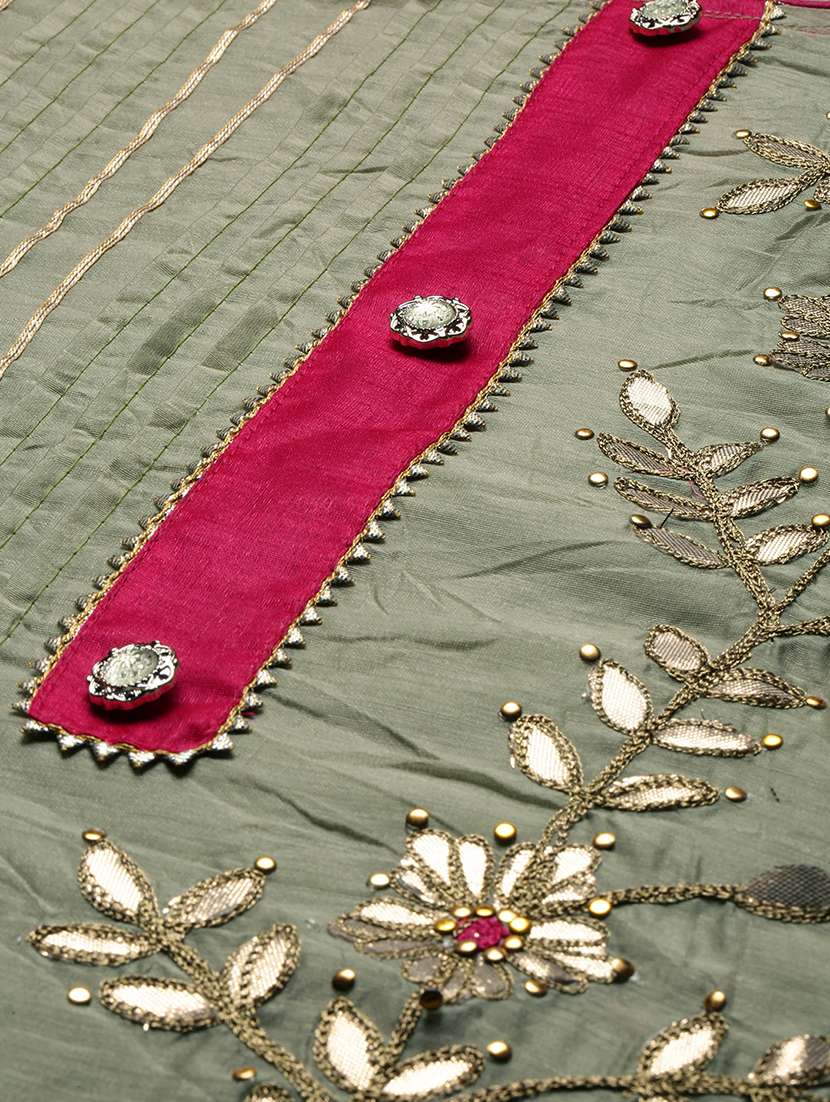 olive semi-stitched suit set - 18141617 - Standard Image - 3