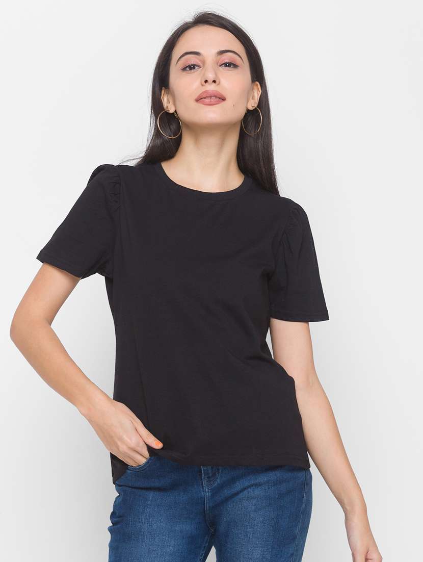 women's plain round neck t-shirt