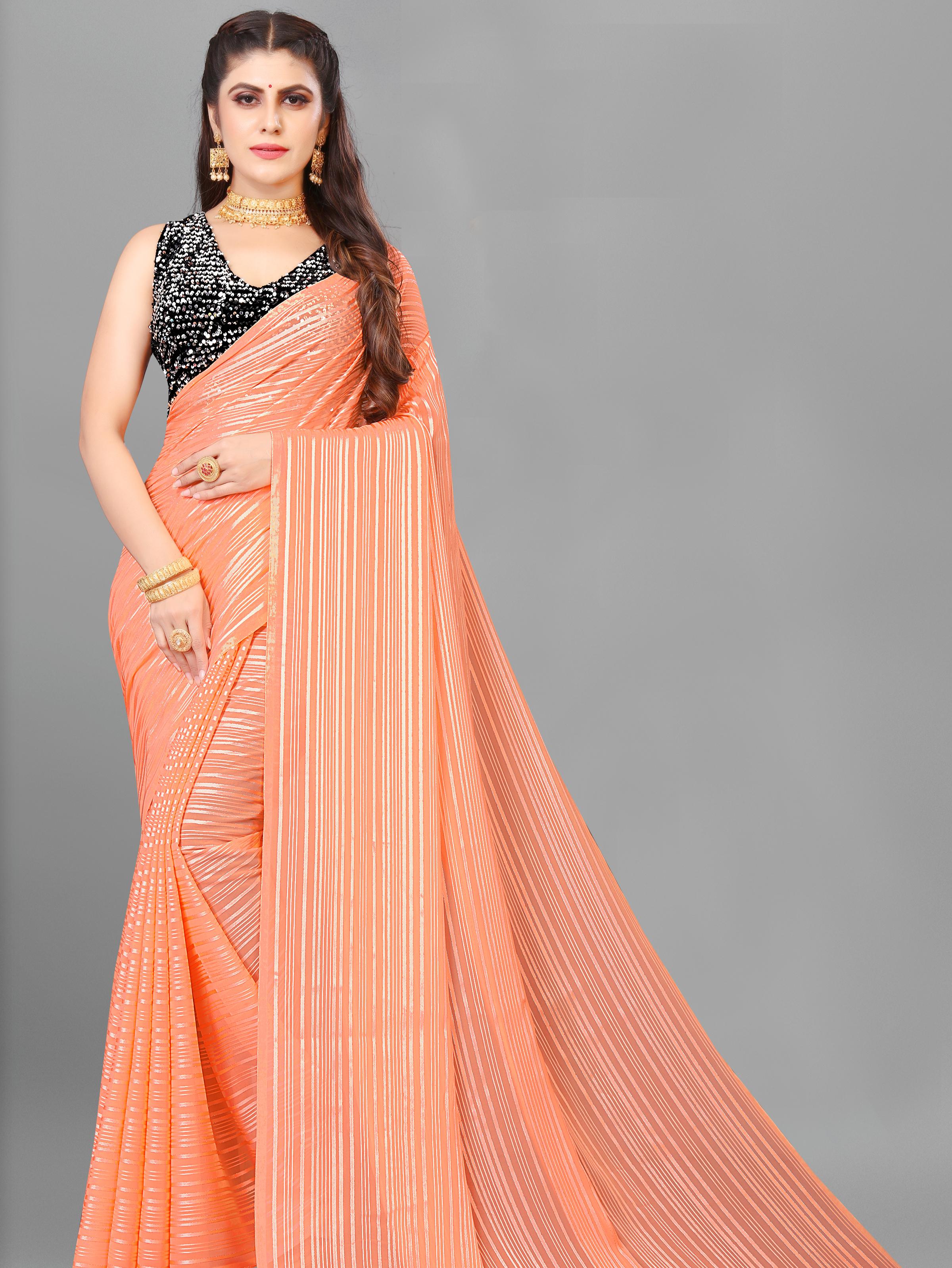 orange artsilk saree - 18141997 - Zoom Image - 0