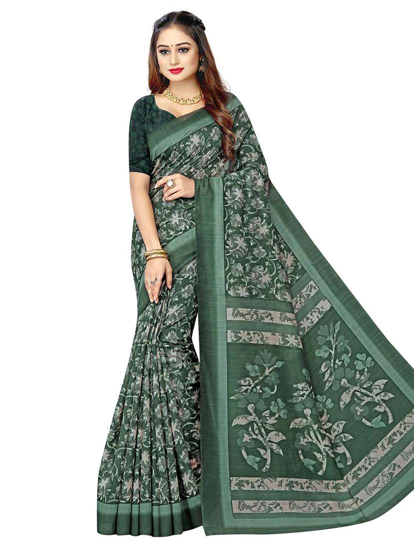 Buy online Multi Colored Cotton Silk 