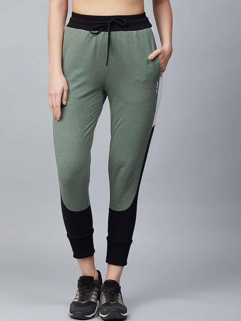 green cotton track pants - 18144951 -  Zoom Image - 0