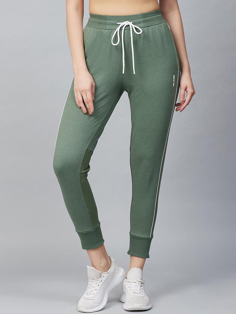 green cotton track pants - 18144952 -  Zoom Image - 0