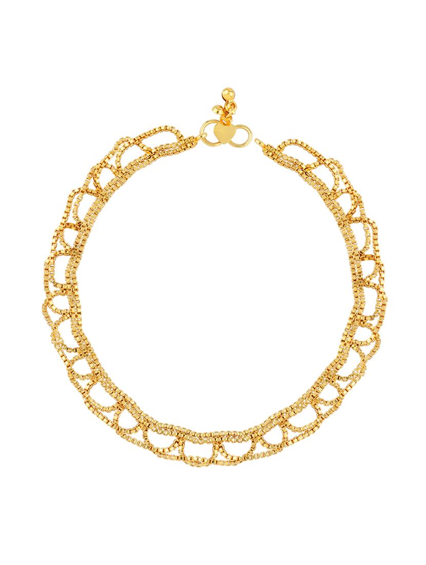 gold metal anklets and payal - 18145213 -  Zoom Image - 0