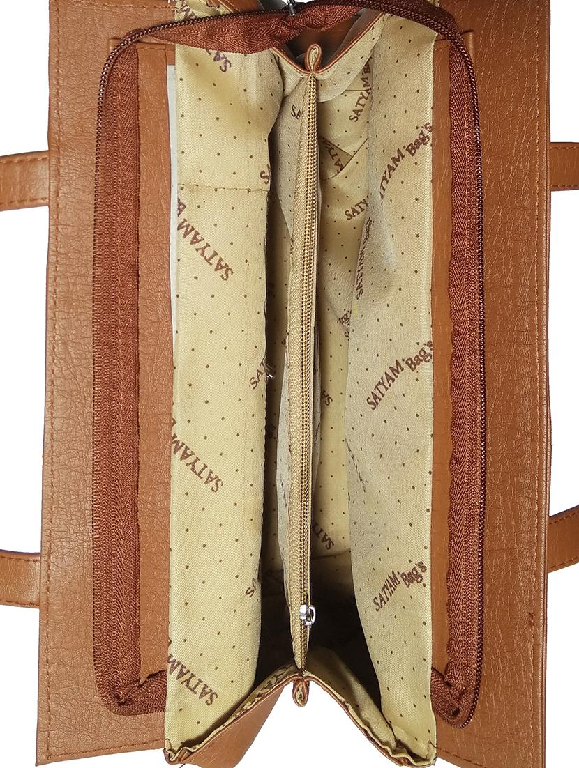 multi colored leatherette (pu) combo handbag - 18146362 - Standard Image - 3