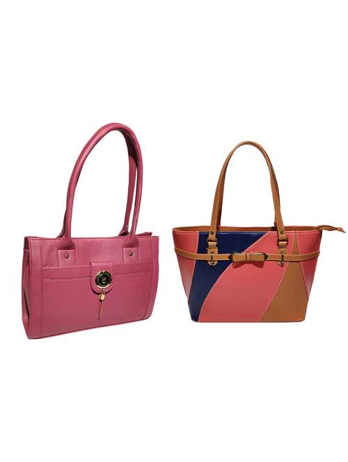 multi colored leatherette (pu) combo handbag - 18146369 -  Standard Image - 0