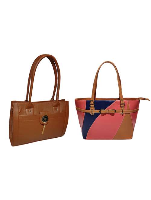 multi colored leatherette (pu) combo handbag - 18146372 -  Standard Image - 0