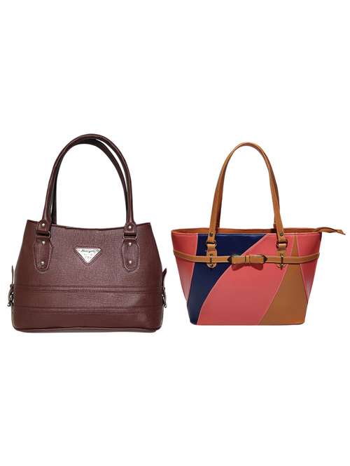 multi colored leatherette (pu) combo handbag - 18146376 - Standard Image - 0