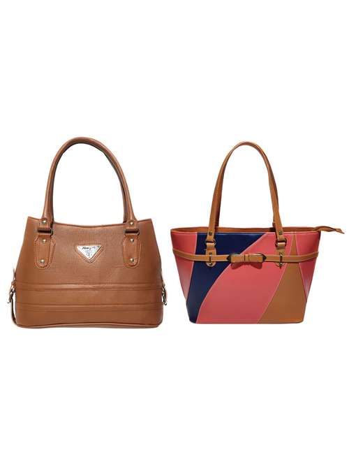 multi colored leatherette (pu) combo handbag - 18146378 -  Standard Image - 0