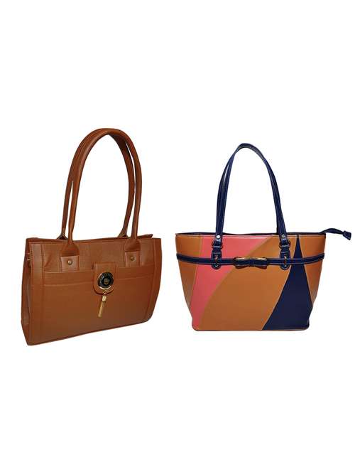 multi colored leatherette (pu) combo handbag - 18146389 -  Standard Image - 0