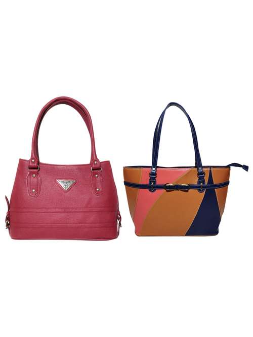 multi colored leatherette (pu) combo handbag - 18146390 -  Standard Image - 0