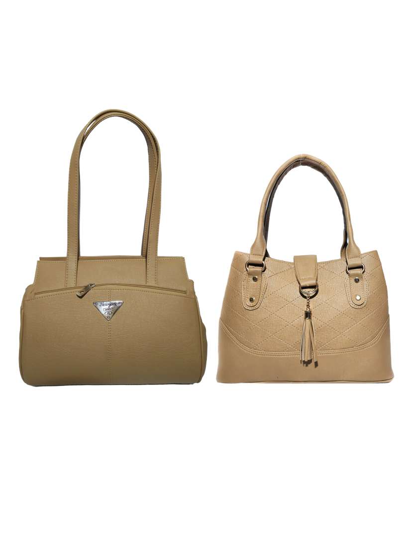 multi colored leatherette (pu) combo handbag