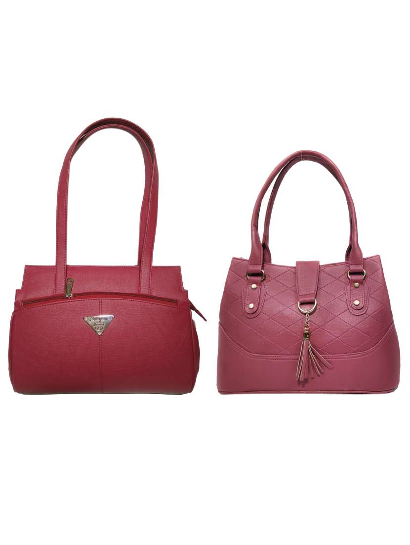 multi colored leatherette (pu) combo handbag