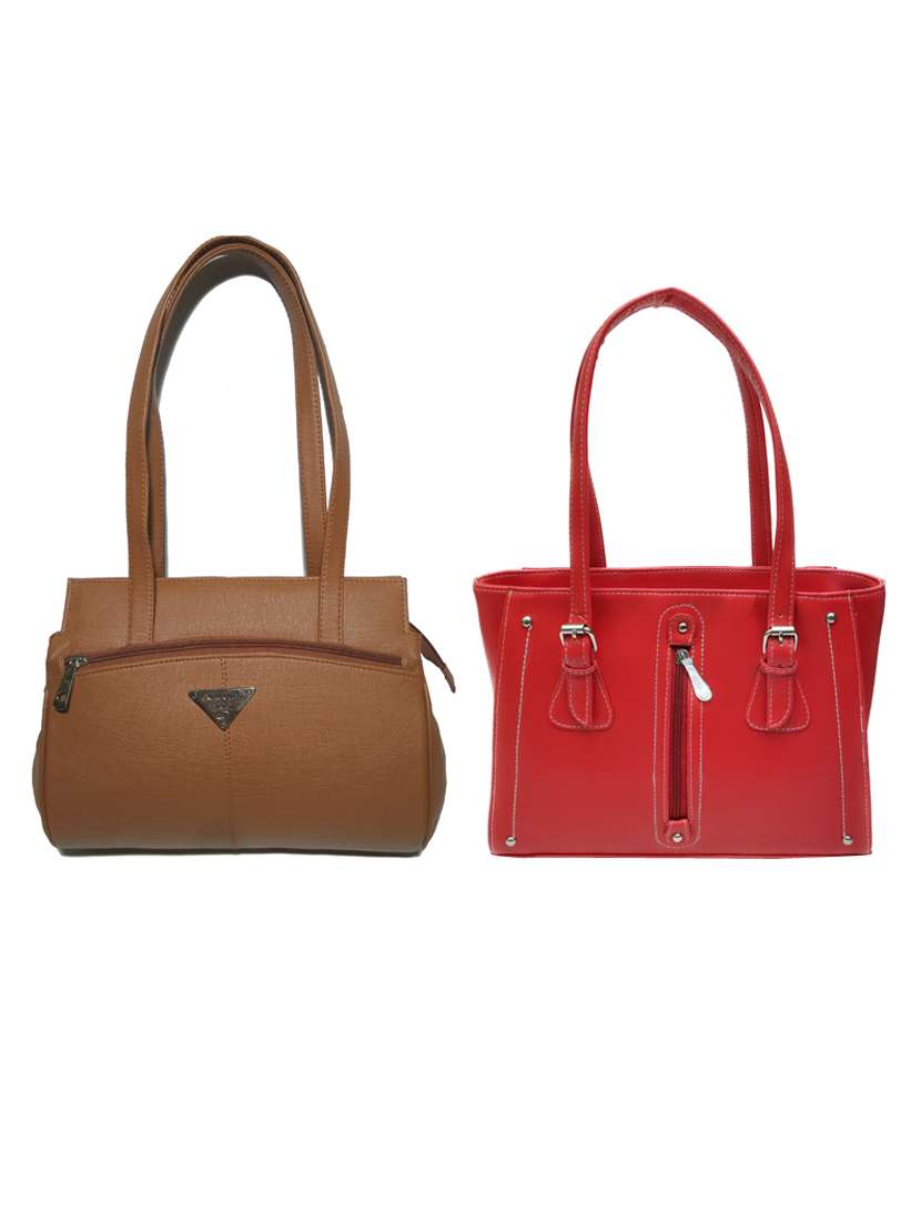 pack of 2 leatherette (pu) combo handbag - 18146449 -  Zoom Image - 0