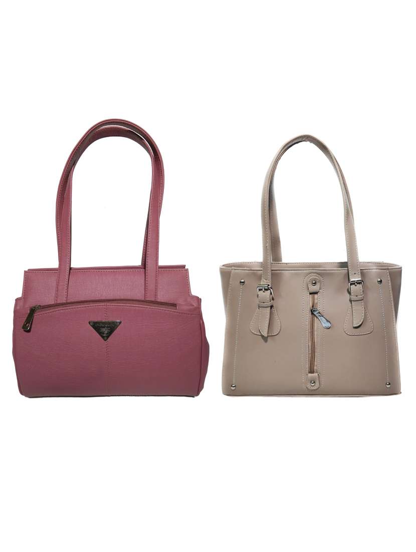 pack of 2 leatherette (pu) combo handbag