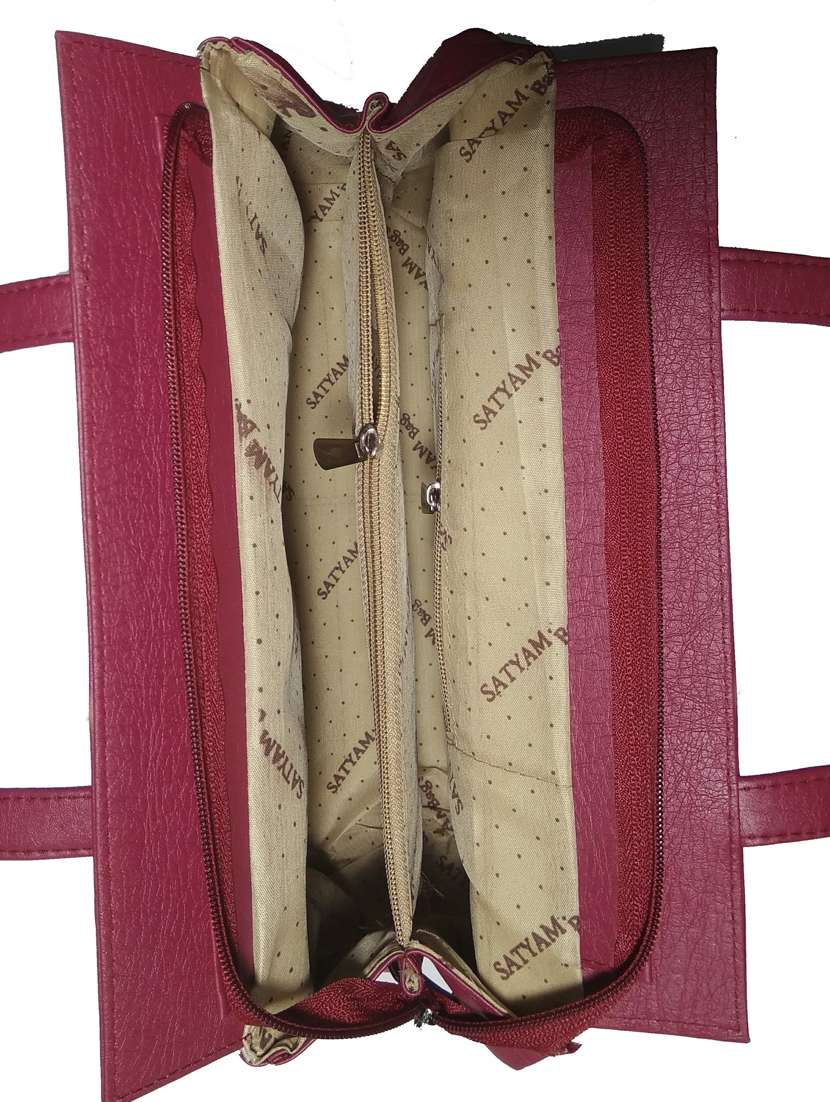 pack of 2 leatherette (pu) combo handbag - 18146464 -  Standard Image - 3