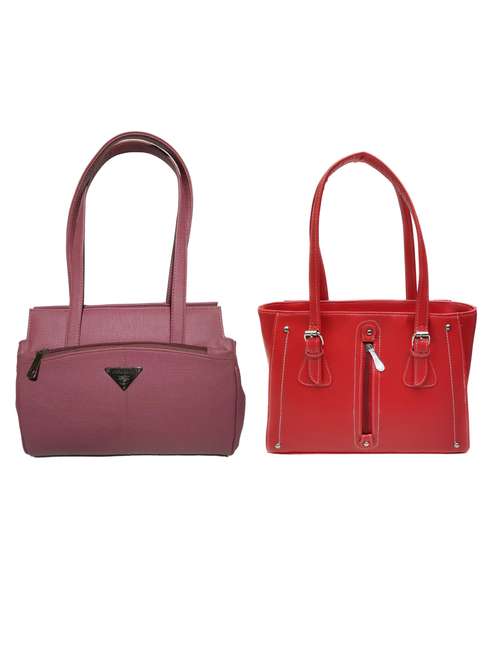 pack of 2 leatherette (pu) combo handbag - 18146466 -  Standard Image - 0