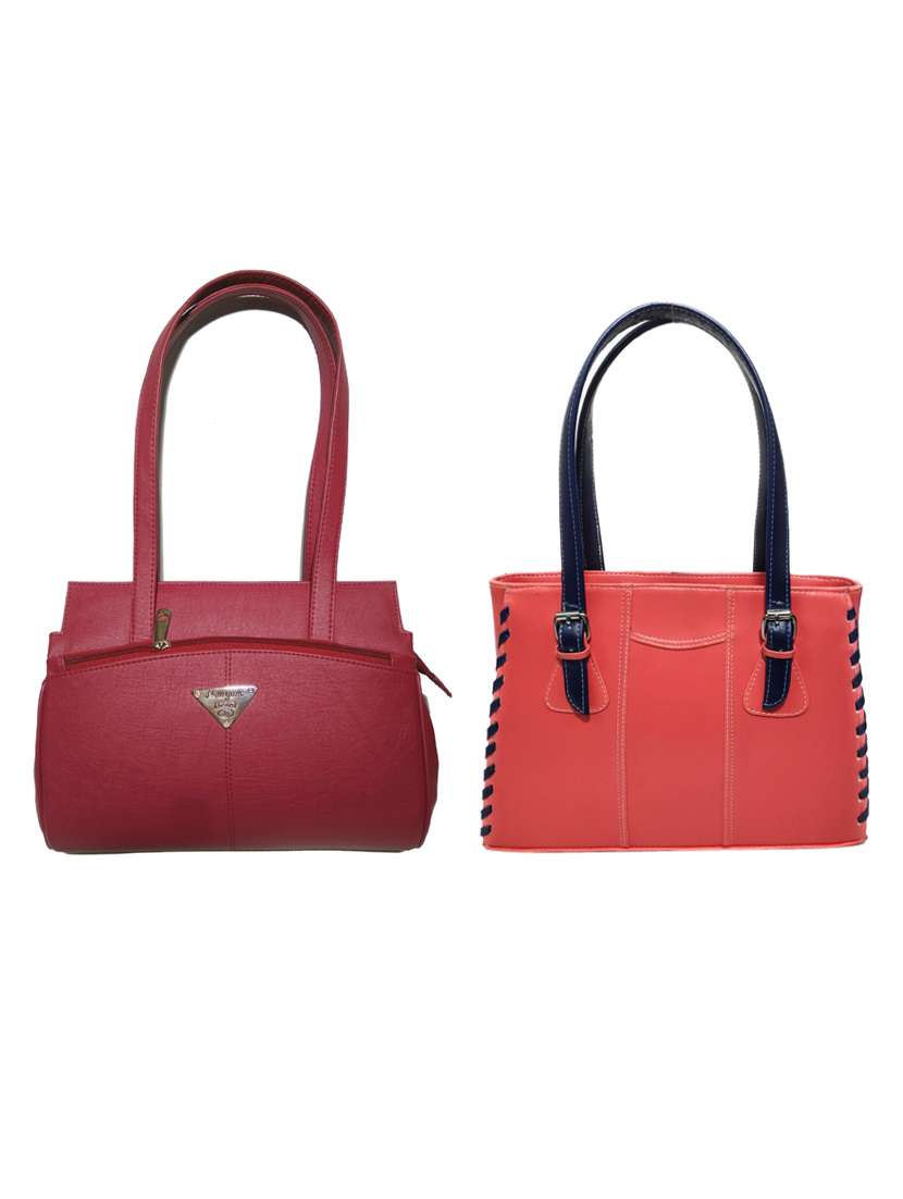 pack of 2 leatherette (pu) combo handbag