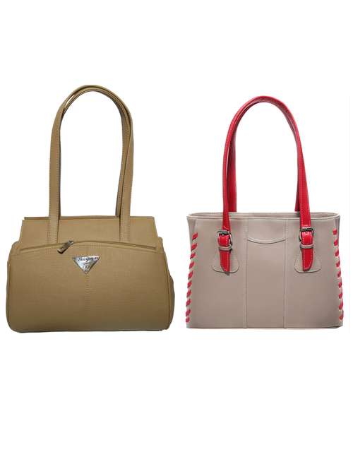 pack of 2 leatherette (pu) combo handbag - 18146487 -  Standard Image - 0