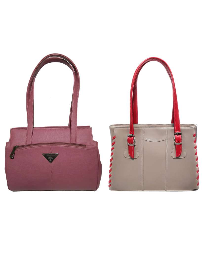 pack of 2 leatherette (pu) combo handbag