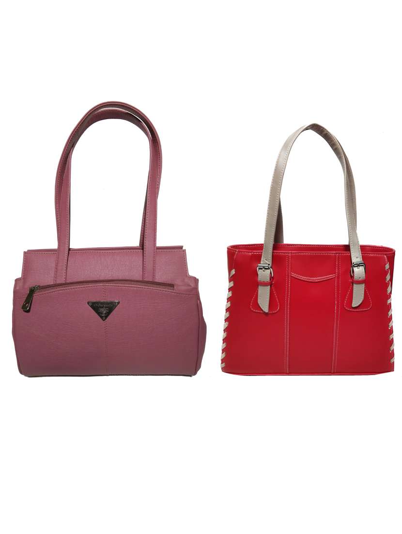 pack of 2 leatherette (pu) combo handbag