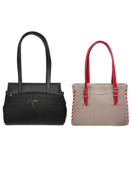 pack of 2 leatherette (pu) combo handbag - 18146498 -  Standard Image - 0