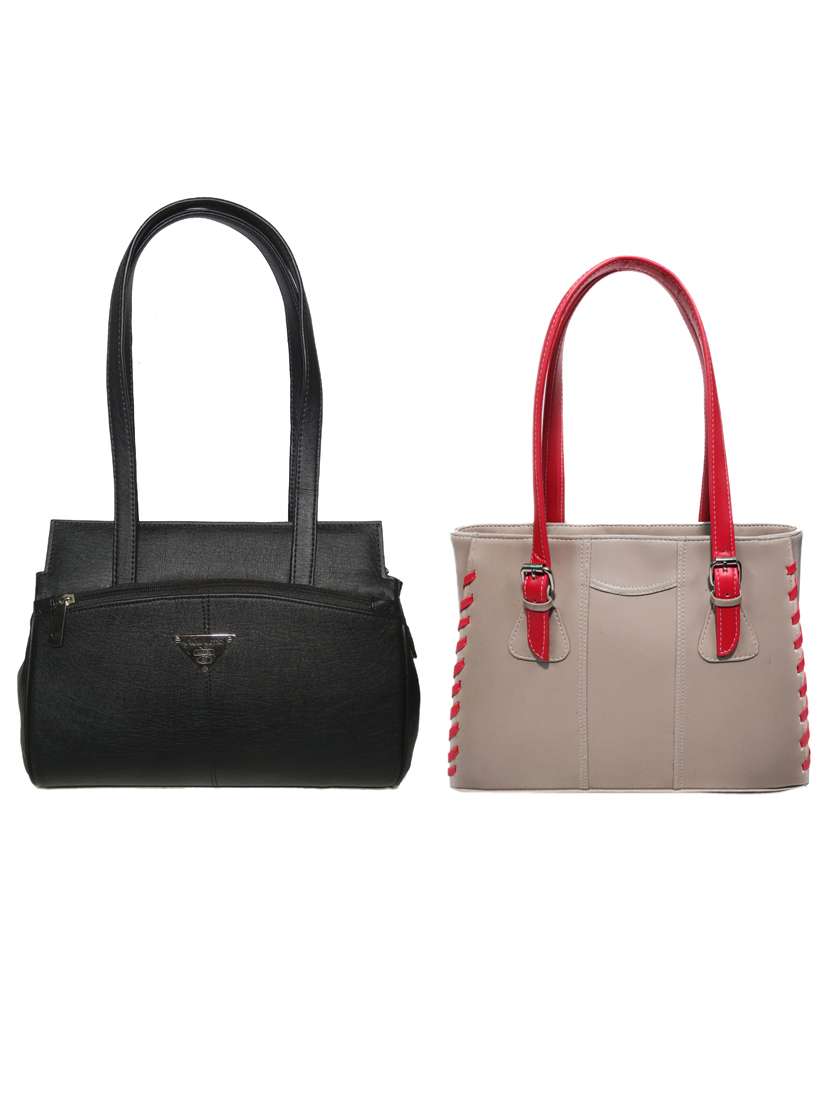 pack of 2 leatherette (pu) combo handbag