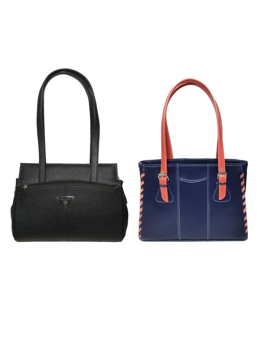 pack of 2 leatherette (pu) combo handbag