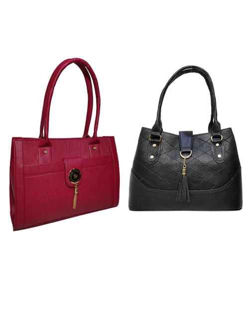 pack of 2 leatherette (pu) combo handbag - 18146513 -  Standard Image - 0
