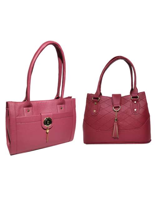 pack of 2 leatherette (pu) combo handbag - 18146520 - Standard Image - 0