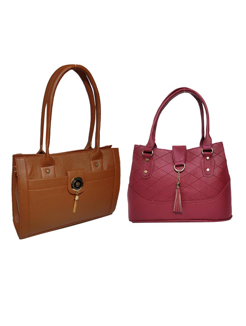 pack of 2 leatherette (pu) combo handbag - 18146525 -  Zoom Image - 0