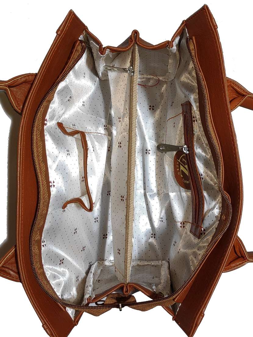 pack of 2 leatherette (pu) combo handbag - 18146526 - Standard Image - 3