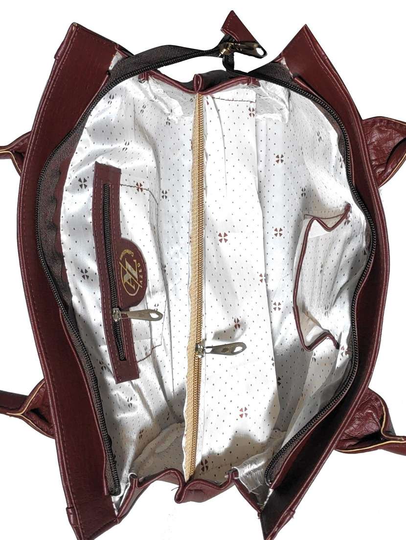 pack of 2 leatherette (pu) combo handbag - 18146535 -  Standard Image - 3