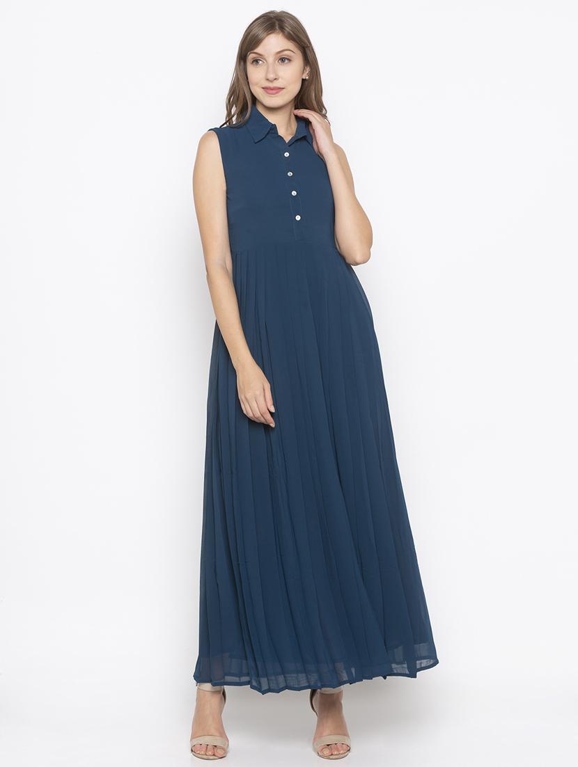 shirt collar maxi dress - 18146725 - Zoom Image - 0