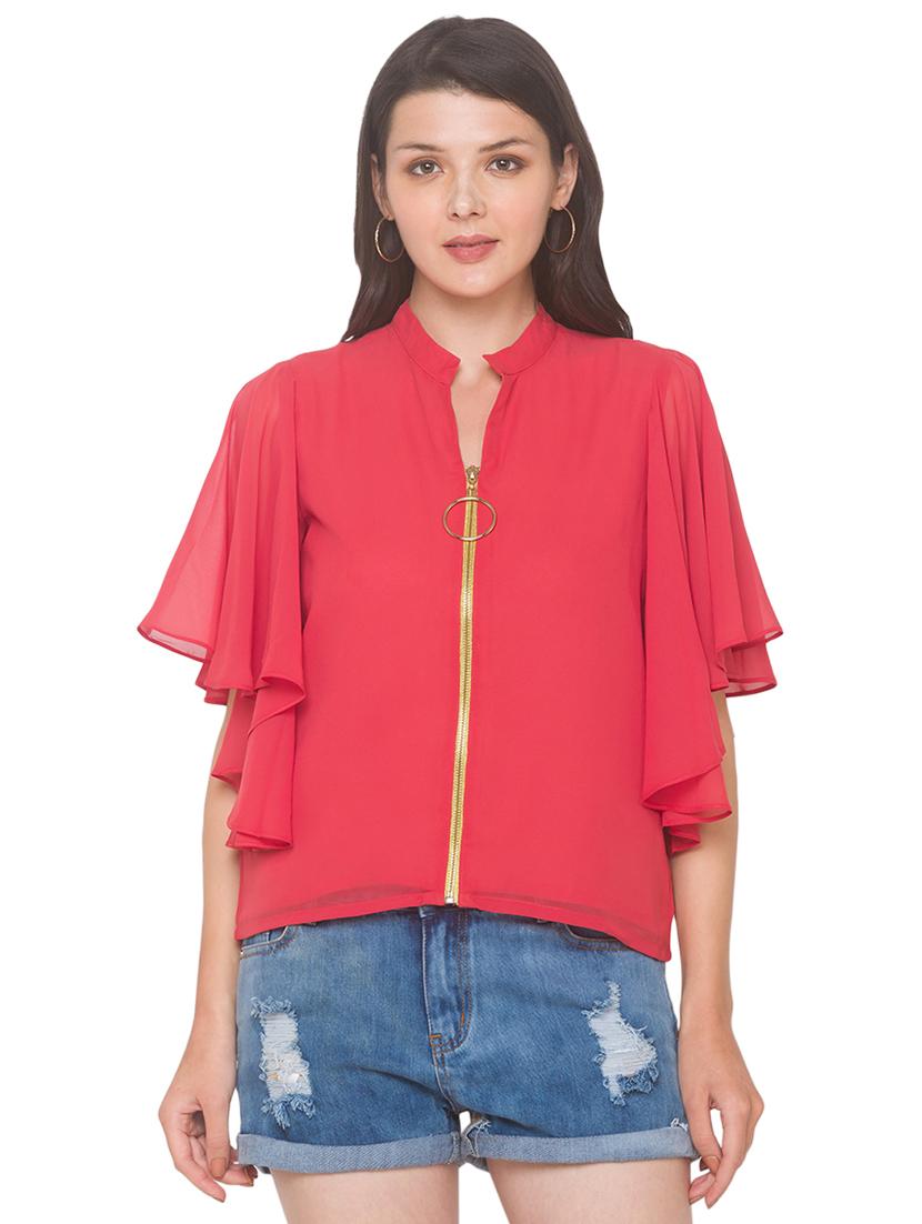 zip up solid top - 18146951 - Zoom Image - 0