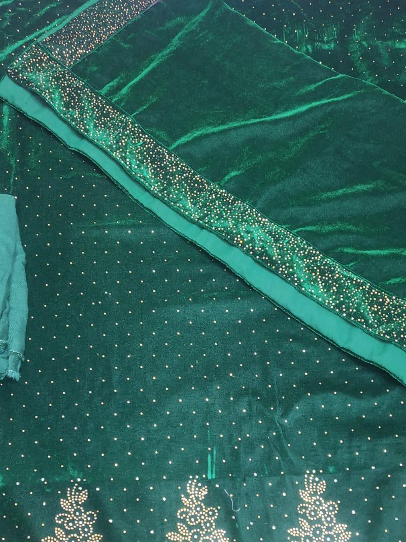 velvet suit with dupatta - 18150912 - Zoom Image - 0