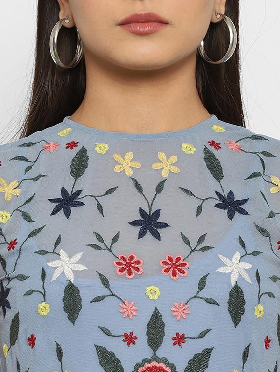embroidered a-line dress - 18151841 - Standard Image - 3