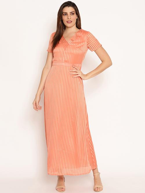 v-neck striped maxi dress - 18151860 -  Standard Image - 0