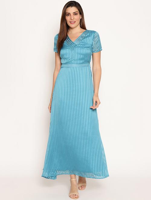 v-neck striped maxi dress - 18151863 -  Standard Image - 0