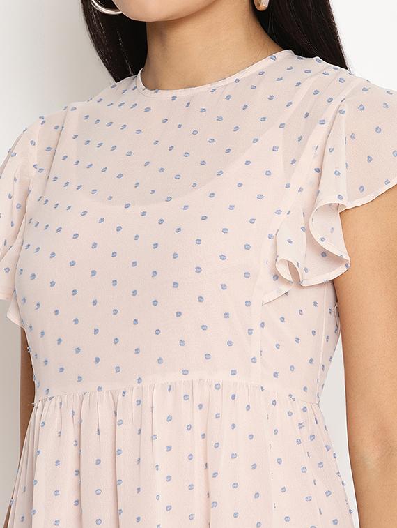 polka printed tiered a-line dress - 18151884 - Standard Image - 3