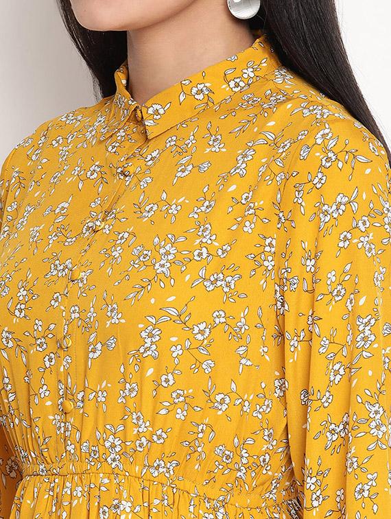 long sleeved printed shirt dress - 18151888 - Standard Image - 3